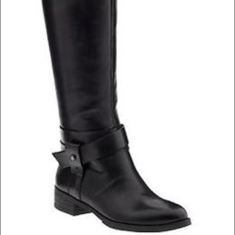 Nine West Black Leather Riding Boots